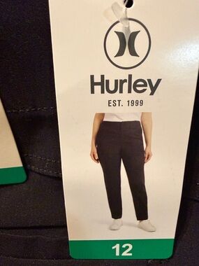 Hurley Women’s Tech Pants Black  size 10, 12 NWT